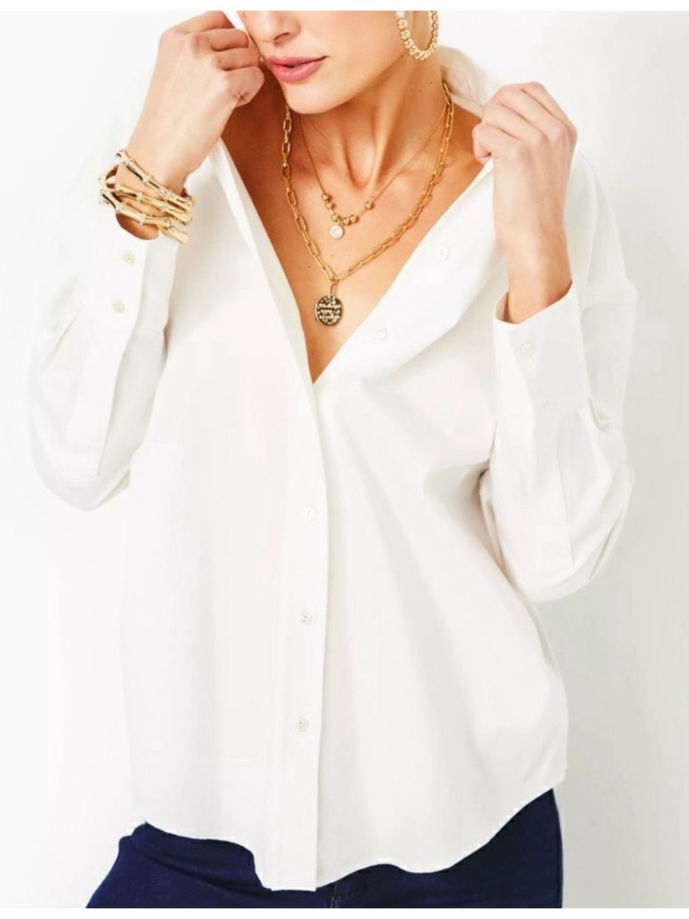 Lilly Pulitzer Stevey Oversized Button Down Shirt XXS